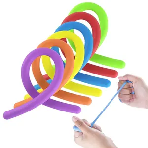 6-Piece Elastic Jelly Noodles Rubber Fidget Sensory Toy Set, Stress Relief Toys for Kids & Adults, Boost Creativity Focus School Holiday Gift, Sensory Grippie Set