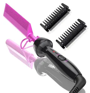 Mini Hot Pressing Comb 450℉ Dual Voltage Electric Straightener for Wigs and Natural Black Hair - Travel & Home Use curling  iron beauty  tools sheglam  hair