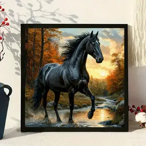Horse Diamond Painting Kit, Animal Theme Adult Art Set, Frameless DIY 5D Diamond Art Craft, Home Wall Decoration
