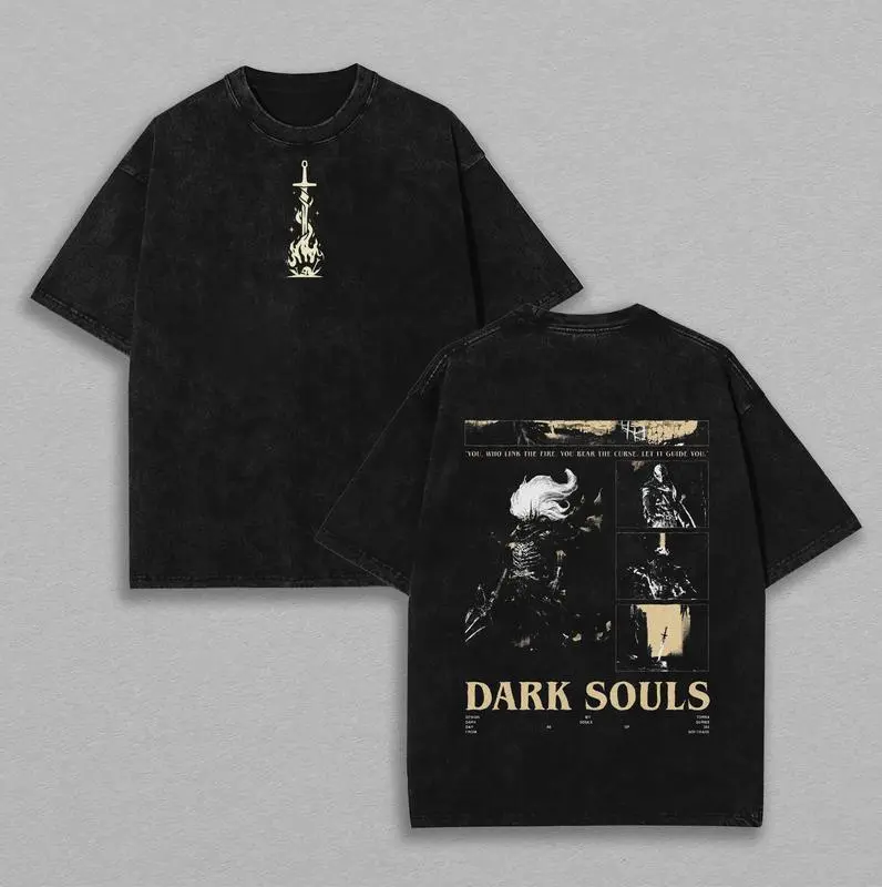 Nameless King - Dark Souls Retro Limited Vintage Lightweight Washed Tee 100% Premium Cotton Unisex Crew Neck T-Shirt S-5XL - Soft Graphic Tee Shirts
