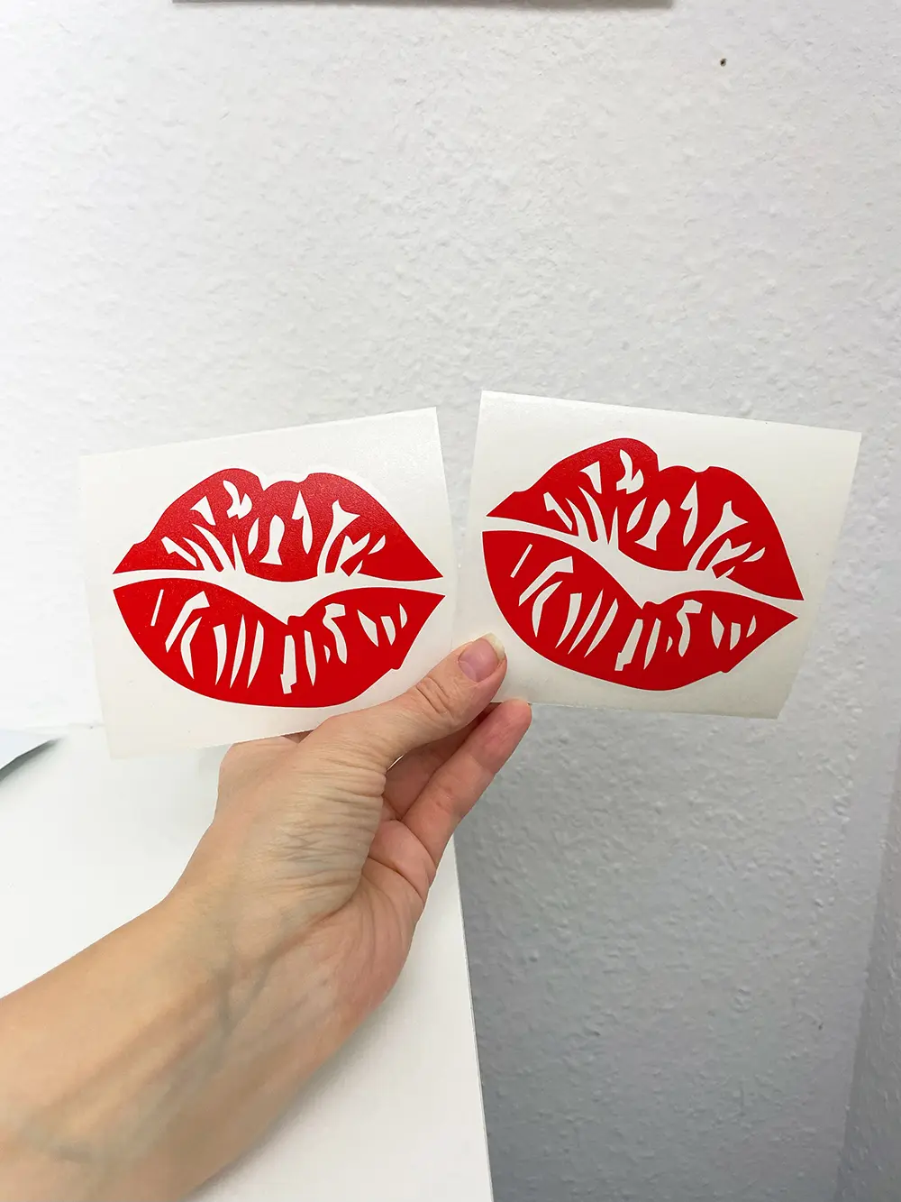 Oracal Lip Kiss 2-Pack Fun Car Sticker Set - 4"x6" Water Resistant Peel Off Removable Vinyl Decals, Stickers for Car, Playful Exterior Accessory to Refresh Later & Refresh Your Ride, Fits Laptops