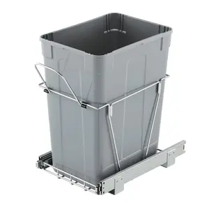 VEVOR Pullout Trash Can for Kitchen Cabinets,  35 QT Garbage Waste Recycling Bin, Under Mount Waste Container, with Heavy Duty Metal Full Extension Sliding System and Handle, for Sink, Under Counter