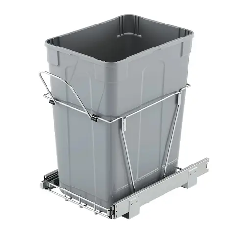【Fallpicks】VEVOR Under-Counter Pull-Out Kitchen Trash Can - Iron-Steel Build, Large 35QT Capacity, Smooth Installation, Heavy-Duty Full Extension Metal Slides, Quiet Operation, Handle, Mounting Holes, 66.14 lbs Load, Sink Access Solution