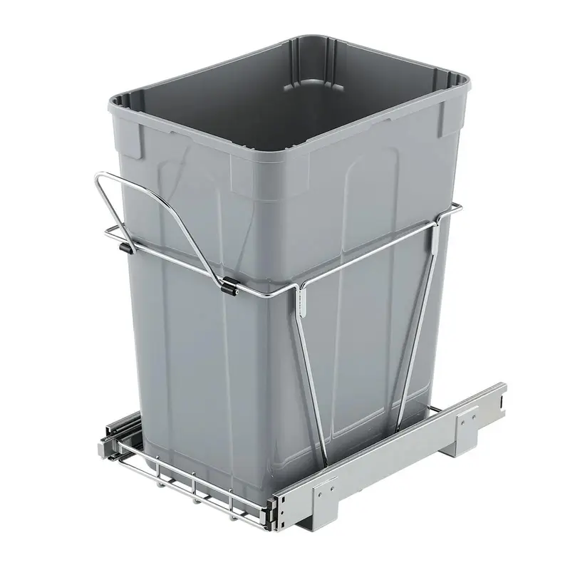 【Fallpicks】VEVOR Under-Counter Pull-Out Kitchen Trash Can - Iron-Steel Build, Large 35QT Capacity, Smooth Installation, Heavy-Duty Full Extension Metal Slides, Quiet Operation, Handle, Mounting Holes, 66.14 lbs Load, Sink Access Solution