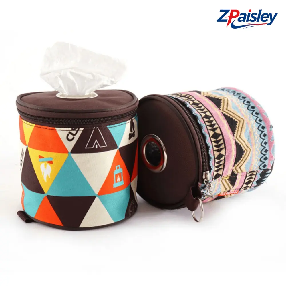 1Pc Foldable Hanging Camping Toilet Paper Holder, Portable Ethnic Pattern Roll Paper Storage Bag with Hanging Ring, Collapsible Stylish Tissue Dispenser for Outdoor Hiking Picnic RV Tent Van Life, Lightweight Camp Bathroom Kitchen Paper Towel Organizer