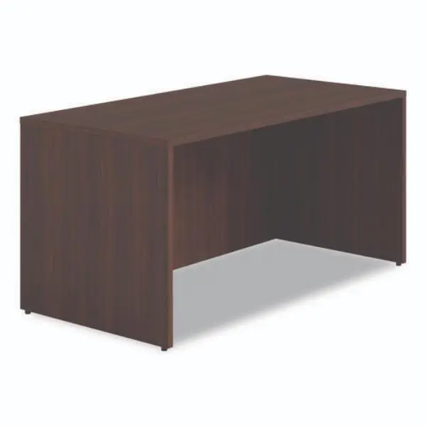 Alera ALESVDS6030MY Rectangular Laminate Office Desk Shell - Mahogany, 60x30x29", Adjustable Glides, 260 lbs Capacity, Metal Frame, Band Edge Design, Impact & Burn Resistant, Cam-Lock Connections, Commercial Office Furniture Set, Wood