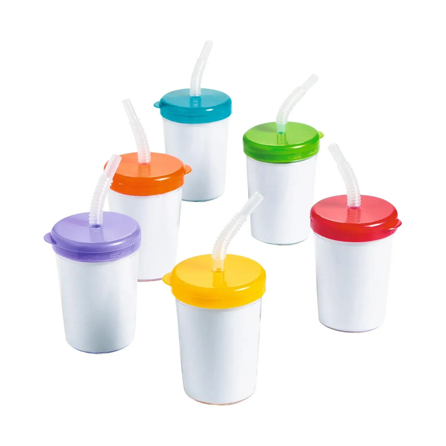 DIY BPA-Free Plastic Cups with Lids & Straws - 12 Ct.