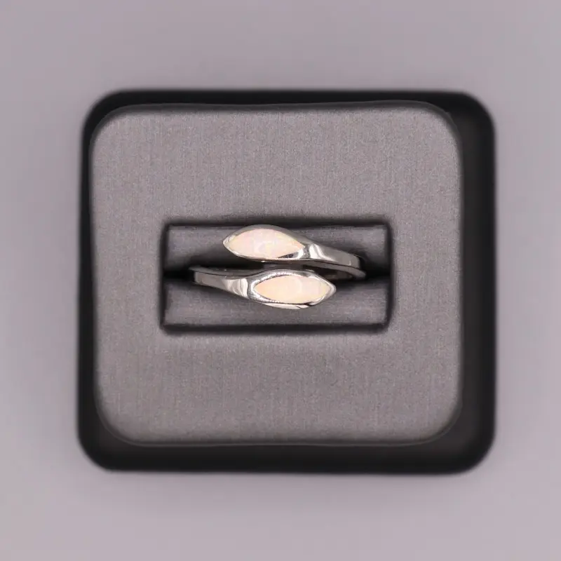 Sterling Silver Stone Ring - Toi Et Moi Opal Design