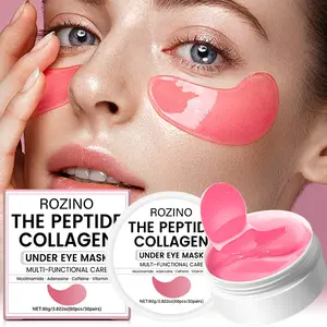 Rozino Peptide Collagen Multi-Effect Brightening Eye Mask 60 Sheets, Large Capacity Daily Eye Care Patches, Contains Peptides, Collagen, Niacinamide