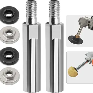 Angle Grinder Extension Rod Set, M10 Thread Adapter Pole with Pressure Plate Nut, 6 Piece Kit, Fits Type 100 Angle Grinders/polishers