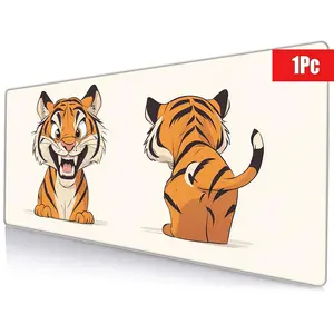Tiger Pattern Mouse Pad, Rectangle Gaming Mouse Pad, Non-slip Rubber Base Mousepad, Office Desk Keyboard Mouse Mat for Home Office Game Room Desk