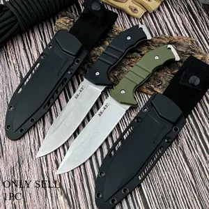 AK-47 High-Hardness Jungle Fixed-Blade Knife with Sheath, 7Cr13Mov Blade, Nylon Fiber Handle Outdoor Survival Knife, Portable Hiking, Mountaineering, and Adventure Tool, EDC