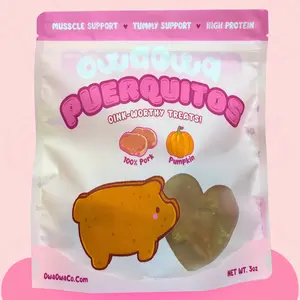 Owa Owa Puerquitos 3oz Bag - Crunchy Grain-Free Dog & Cat Treats with Lean Pork Loin & Pumpkin for Digestion & Immunity