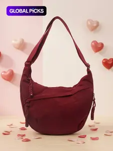 Nylon Crescent Crossbody Bag for Women Men Lightweight Waterproof Hobo Shoulder Tote Multi-pocket Travel Purse Corduroy Retro Slouchy Dumpling Bag Fashionable Shoulder Bag