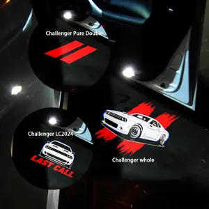 Non Fading LED Car Door welcome Logo Lights Car Accessories HD Welcome lamp Compatible for Challenger 2015-Present Projector Ghost Shadow Puddle Courtesy Step Lights 2PCS