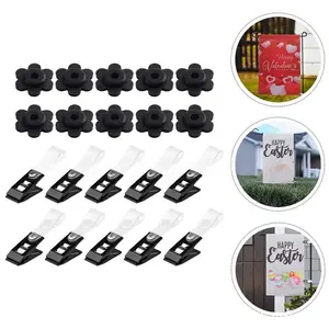 10-Piece Garden Flag Set with Adjustable Wind Clip, Durable Rubber Stoppers, Battery-Free, Ideal for Halloween, Christmas, Thanksgiving Decorations