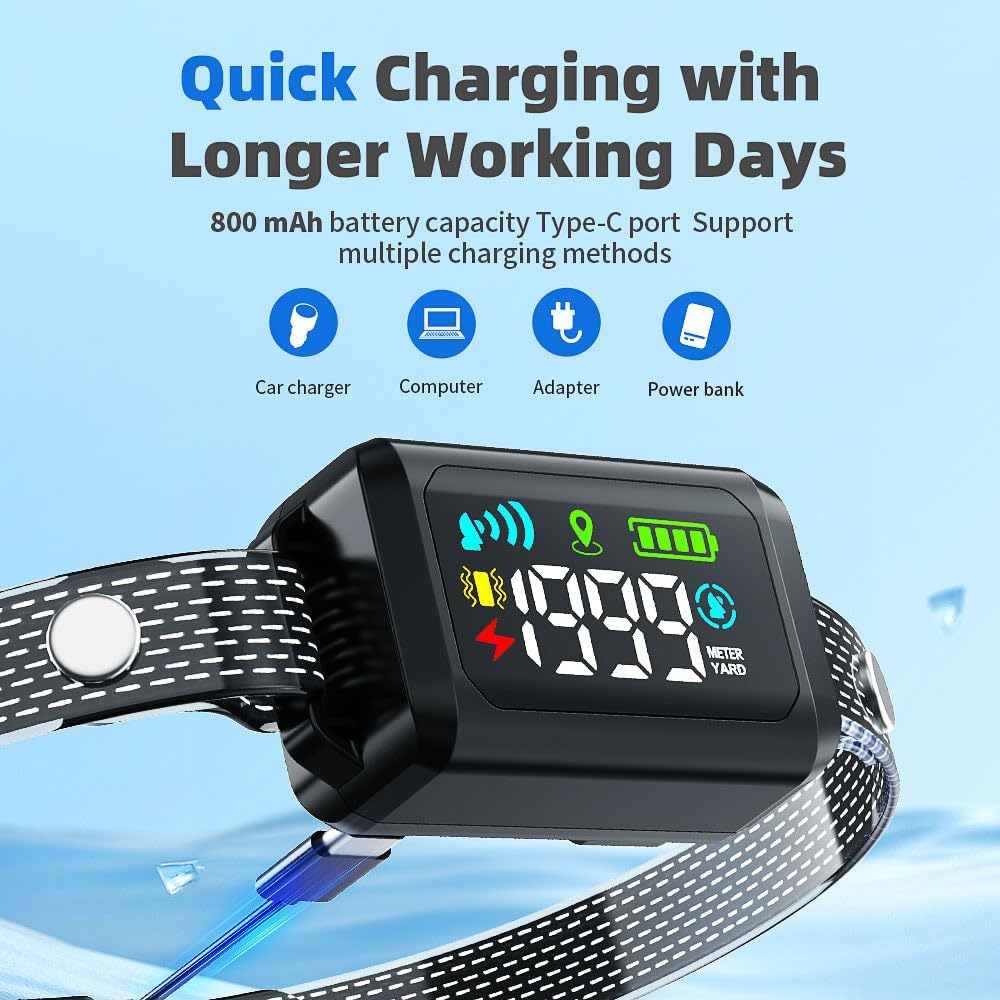 Electric Wireless Dog Fence System with Accessories, GPS Dog Collar Fence System Range 99 to 6600 feet IPX7 | Rechargeable Pet Containment System
