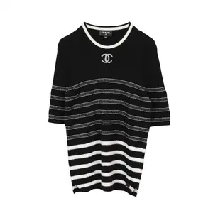 Pre-owned CHANEL Cashmere Small Leather Goods Short Sleeve Knit Top