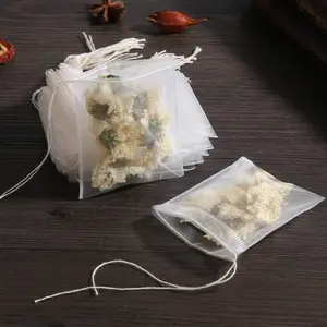 BeadBreath Disposable Drawstring Tea Filter Bags, 100pcs Portable Empty Tea Infuser Bags for Loose Leaf Tea, Heat-Sealable & Biodegradable Tea Strainers, Perfect for Summer Drinks, Iced Tea & DIY Beverages