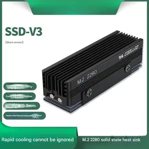 M.2 Nvme 2280 SSD Aluminum Heat Sink, Dual Copper Pipes with Silicone Pad, High Temperature Resistance, Compatible with PC, Pcie Nvme M.2 Ssds