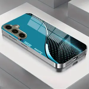 Elegant Phone Case Cover Design for Samsung Galaxy Series, Latest Electroplated Tempered Glass Craftsmanship, Simple Pattern Presentation