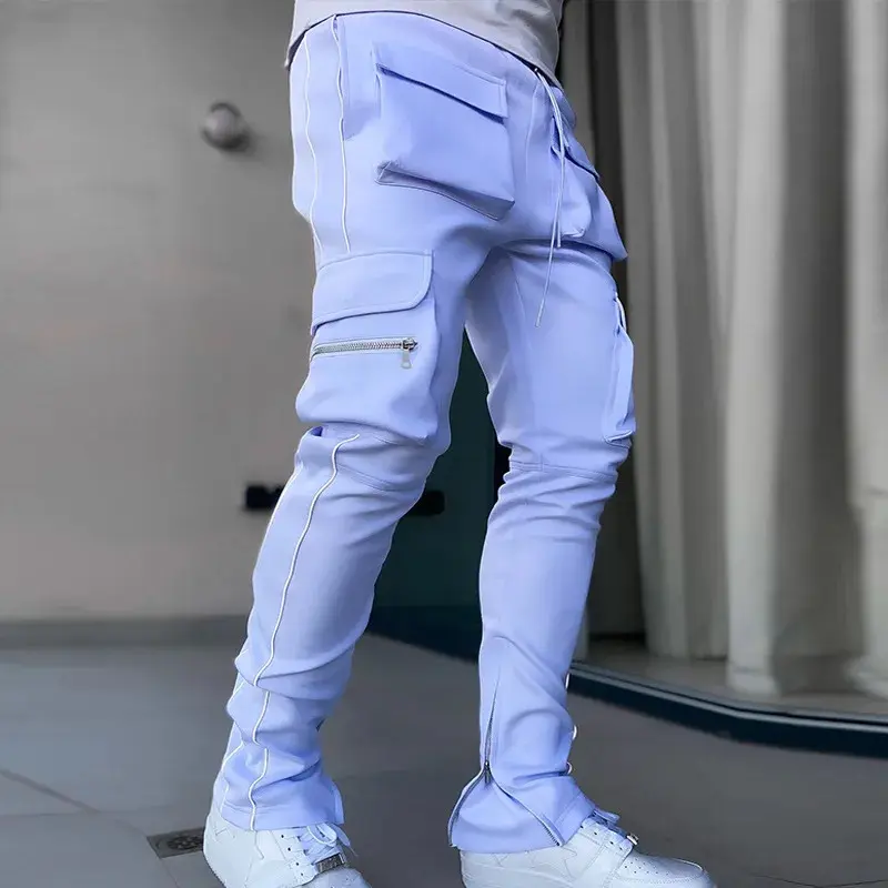 2026 Summer Men's Jogging Sports Pants Multi-Pocket Sweatpants Running Trousers Casual Joggers Cargo Reflective Hip Pop Pants, men pants, jeans for men, men trousers, casual pants men, men fashion