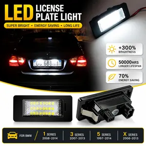 💡🚗2PCS White LED License Plate Lights for BMW E82 E88 E90 E91 E92 E93 F30 E39 E60 E61 X5 E70 X6 E71 | 6000K Number Plate Lamp Replacement | Error Free Canbus Tag Lights