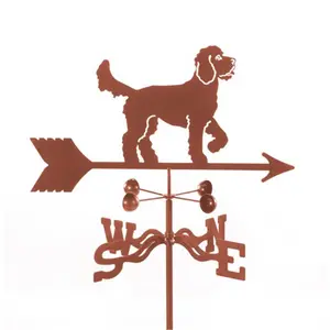 212 MAIN Golden Doodle Dog Doodle Shape Weathervane, Steel Laser-Cut Outdoor Decor, Rust-Proofed Material, 4-Sided Mount, Quick-Install Design