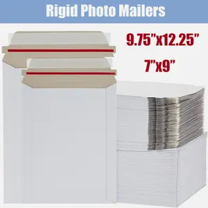Rigid Photo Document Mailing Envelopes - 100pcs, 9.75x12.25inch & 7x9inch, Self-Seal, Ideal for Printed Documents