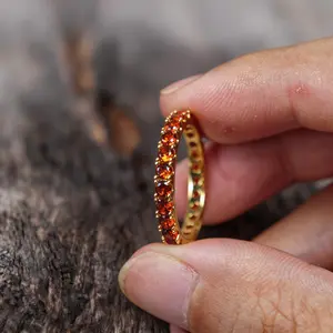 Gemstone Birthstone Rings - Multi-Size January Theme Gold Birthstone Jewelry for Everyday Wear