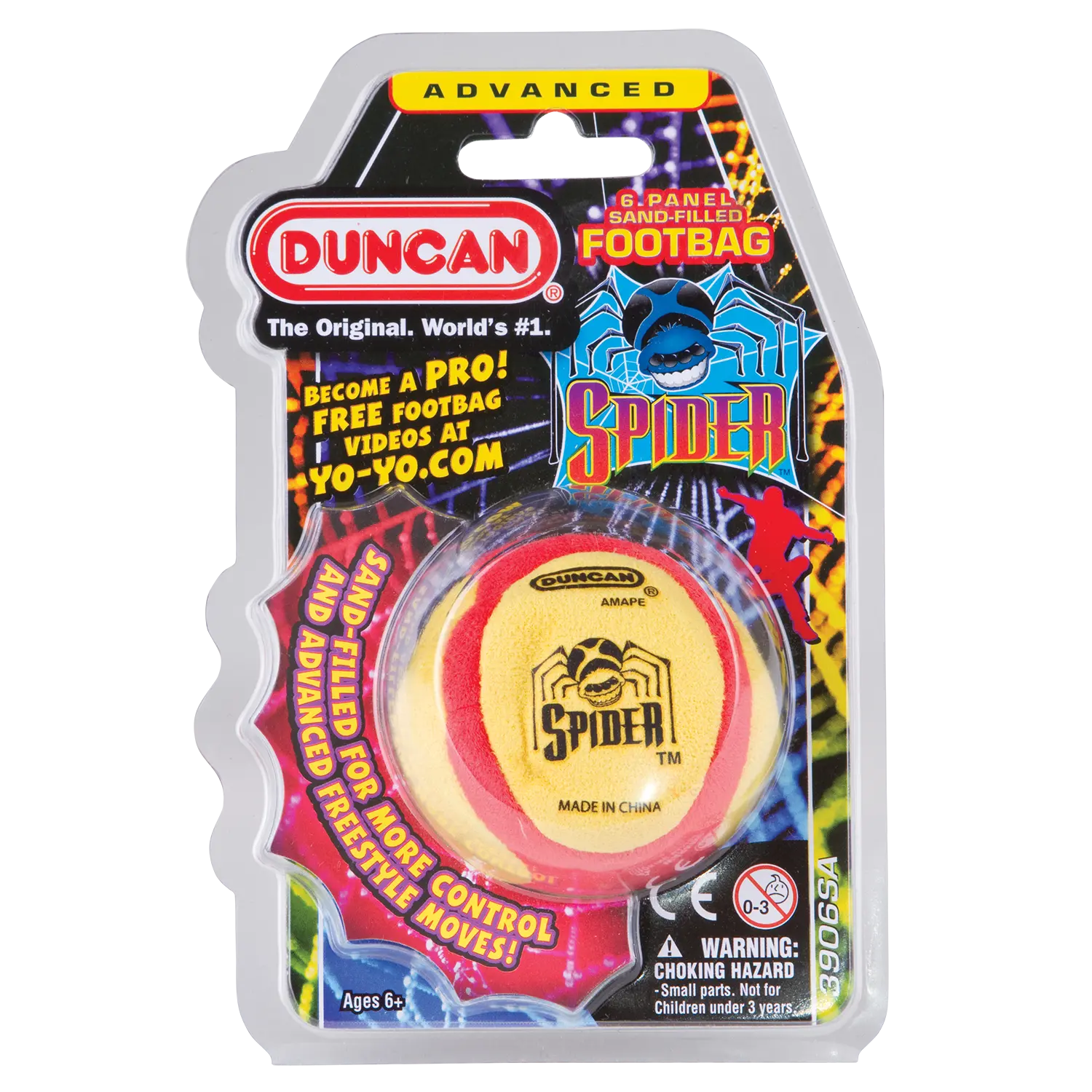 Duncan Spider 6 Panel, Sand Filled Footbag 6+
