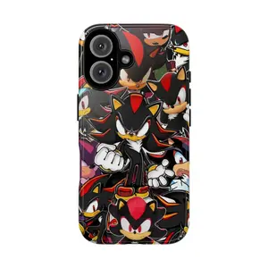 Shadow the hedgehog Electroplated Tough Case iP Case - Red Star Design for iP 11 12 13 14 15 16