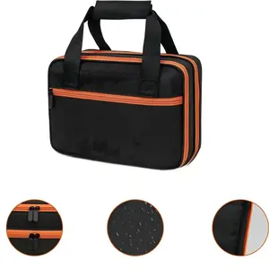 Electric Test Pen Storage Bag, Multimeter Circuit Tester Organizer Box, Large Capacity Dual Layer Design with Two Zipper Mesh Pockets