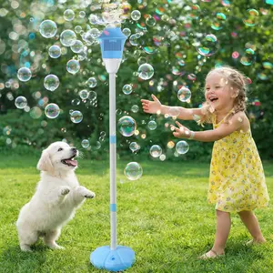 Automatic Standing Bubble Machine for Kids, Torch-Style Bubble Maker with Light & Music, Height Adjustable 21–47 in, Perfect for Birthday Parties, Outdoor Fun & Gifts