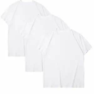 Men's 3-Pack 100% Cotton Thick Plain Round Neck Short-Sleeve T-Shirts - Relaxed Fit Menswear Fabric Casual Everyday Basic Layering Tops, Ideal for Father's Day Gifts