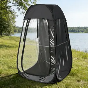 Portable Pop Up Sports Tent, Instant Shelter for Outdoor Sports Events, Fishing, and Camping, Waterproof & Windproof Canopy with Carry Bag, UPF Protection, Easy Setup for Athletes, Coaches, and Spectators, Black