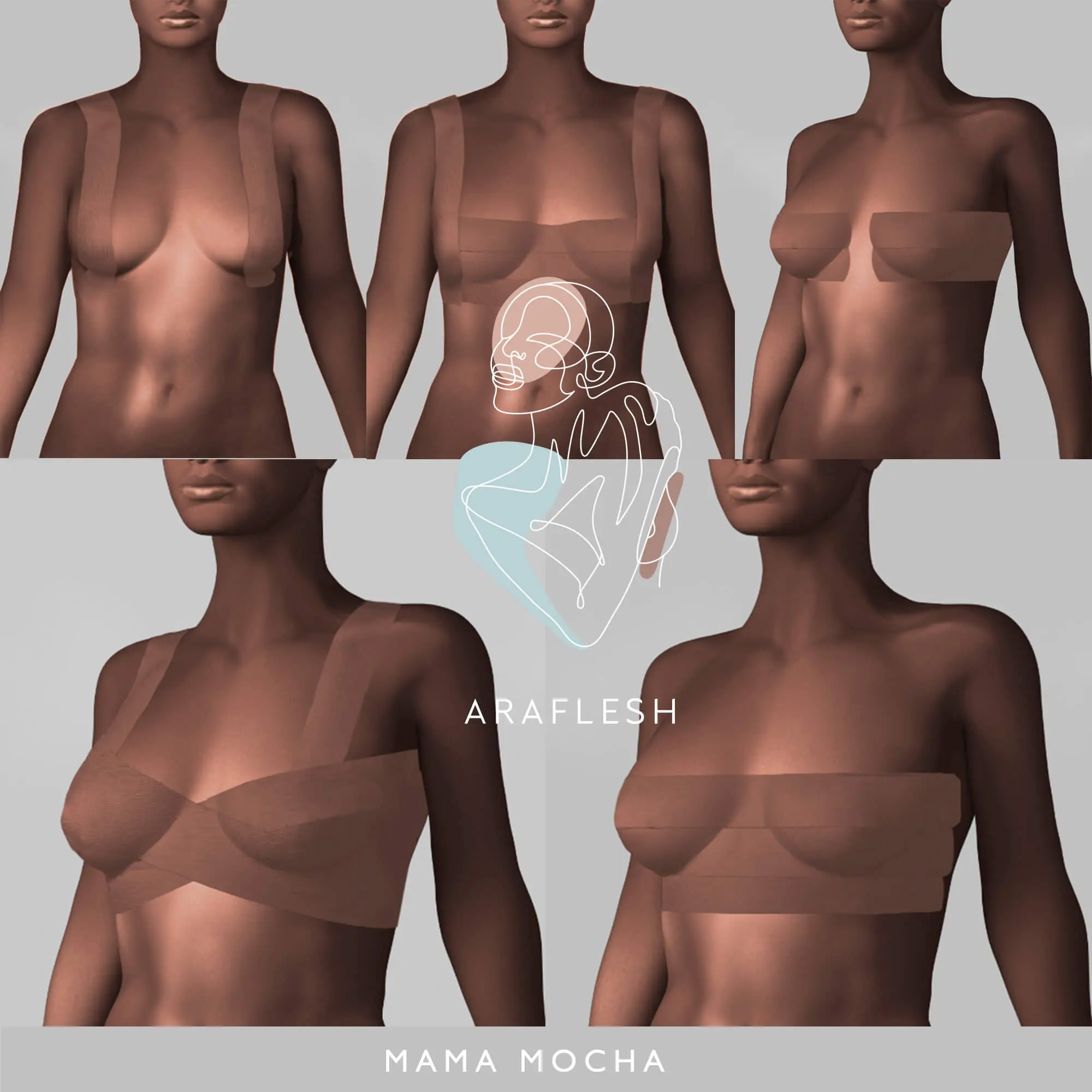 AraFlesh® – Mama Mocha - Breast Lift Tape
