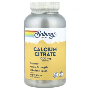 Solaray Calcium Citrate, 240 VegCaps (250 mg per Capsule)