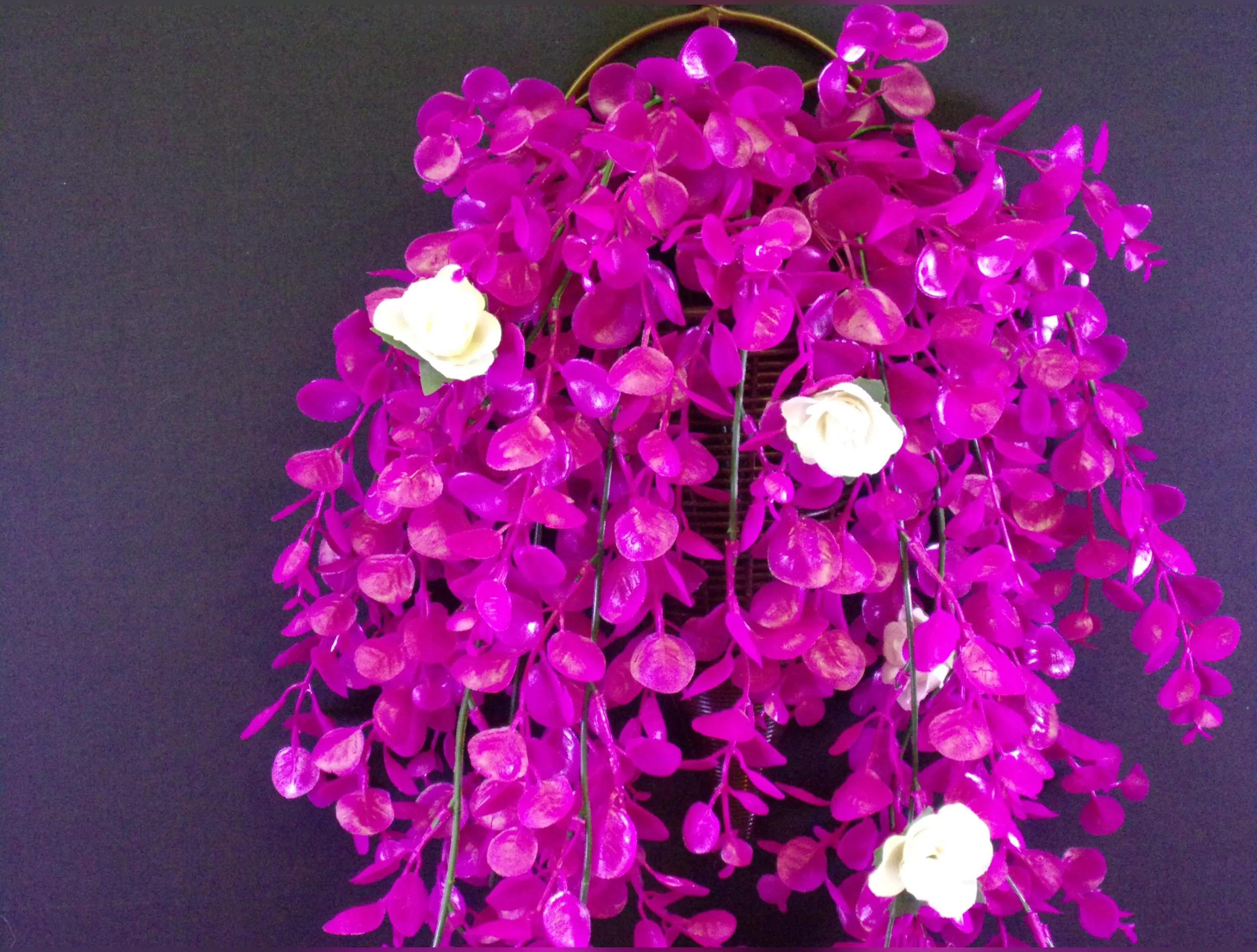Purple Wisteria Rose Wall Sconce - Rustic Farmhouse Floral Decor