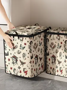 Eagle & Woman Print Blanket Storage Bag, Cute Practical Kids Bedding Organizer, Durable Material with Handle, Perfect for Home Use, Space Saving Bags