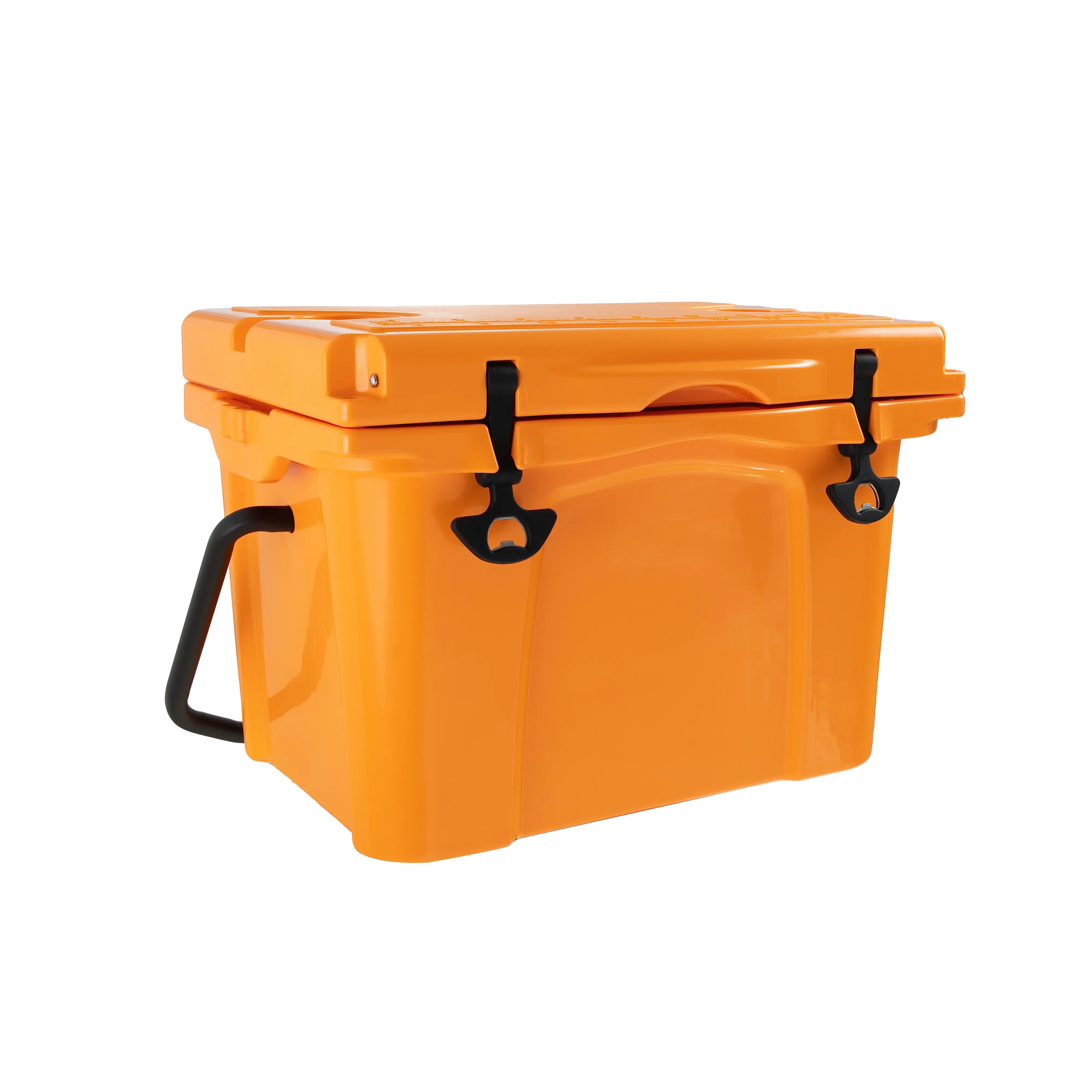 25 Quart Insulated Cooler with Bottle Opener & Cup Holders, Heavy-Duty Portable Ice Box with Measuring Ruler for Outdoor Camping, Beach & Travel
