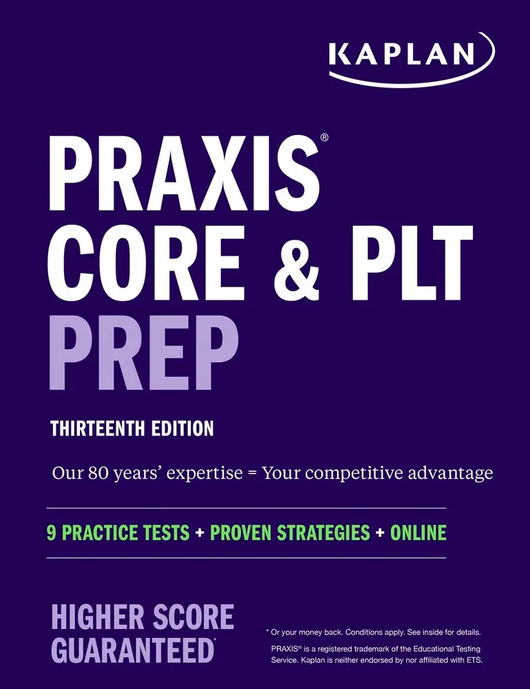USED Book - PRAXIS Core and Plt Prep: 9 Practice Tests + Proven Strategies + Online by Kaplan Test Prep (Paperback) - english