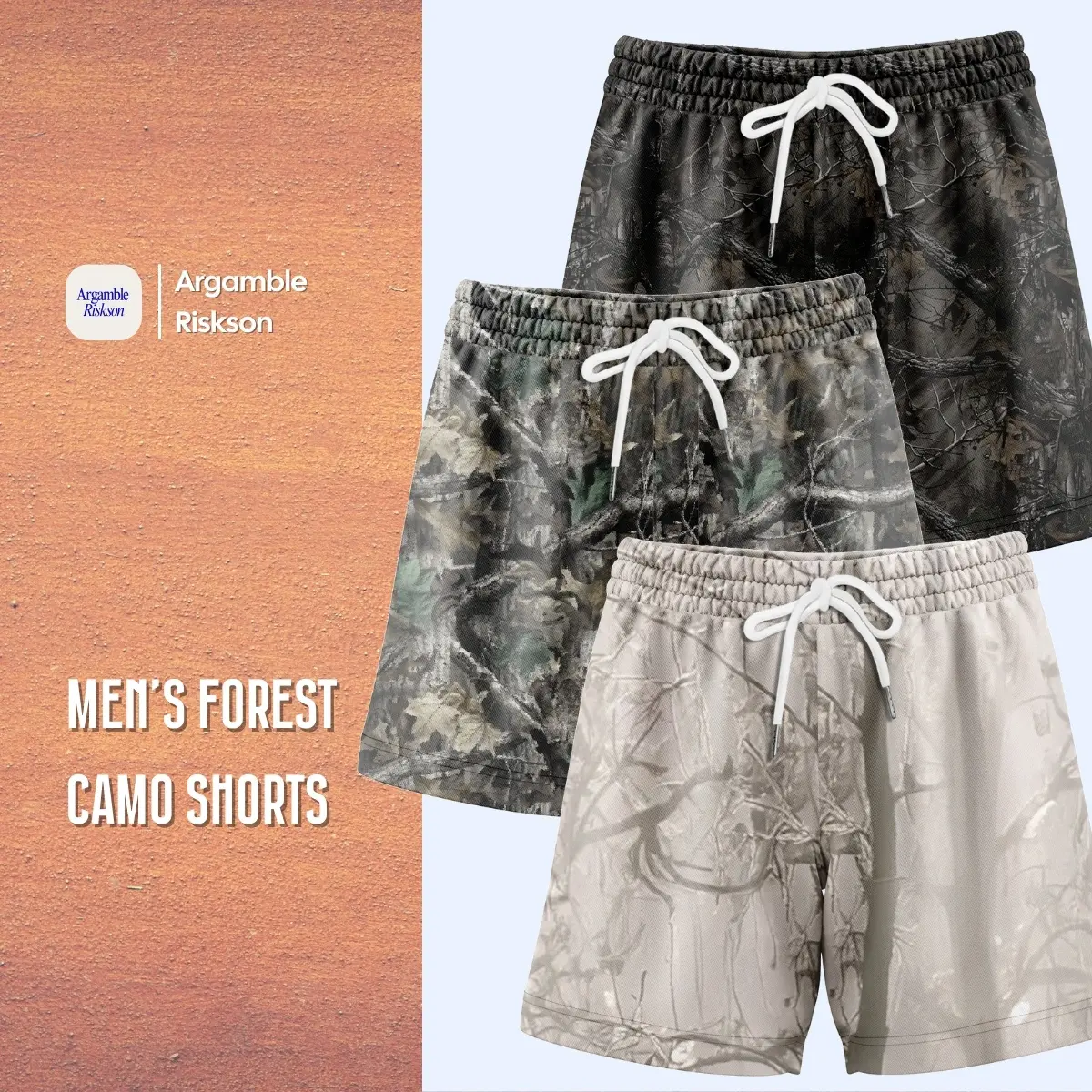 Pack 3 Camo Shorts With 5 Inch Inseam – Realistic Camouflage