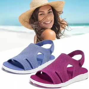 New Women's Soft & Comfortable Sandals Mesh Upper Breathable Sandals Adjustable Cross-strap Design Sandalias