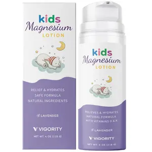 Magnesium Lotion for Kids & Babies Sleep - Bedtime Calming Body Cream with Natural Ingredients, Lavender Oil, Shea Butter & Multi Vitamins - Topical Magnesium Soothing Relief, Promotes Relaxation