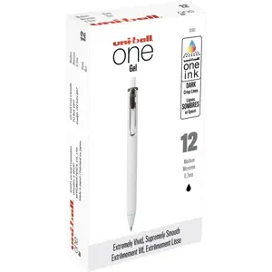 Uni-Ball 0.7 mm One Gel Pen, Black - Pack of 12