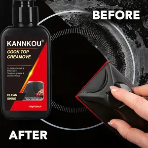 Kannkou Cook Top Creamove - Stove Cleaning Solution for Clean Shine & Protects Against Grease & Burnt-On Foods 150g