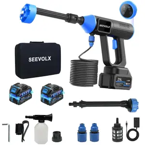 2026 SEEVOLX 21V Cordless Portable Pressure Washer Gun, Complete Kit with 6-in-1 Nozzle, Foam Cannon and Tool Case for Car Washing & Patio Cleaning  TikTok / ？