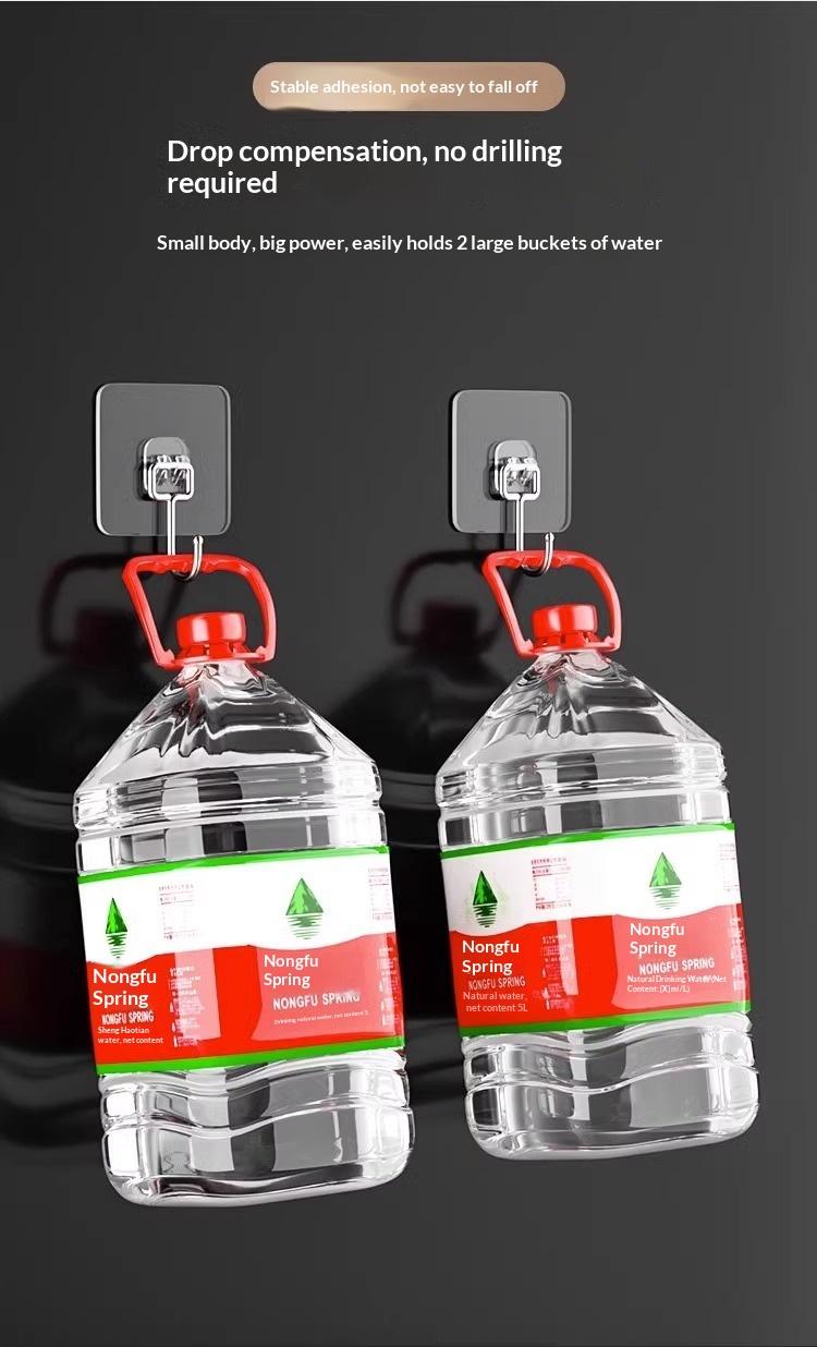 20 pieces per packStrong Adhesive Plastic Hook with Metal Durability – Gold Square Design for Bathroom, Kitchen, and Home Use