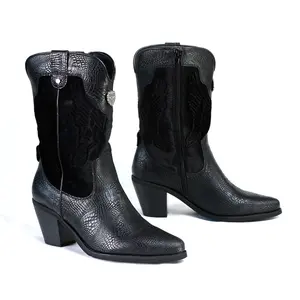 Milwaukee Leather Women's Tall Premium Black Fashion Casual Biker Style Boots MBL